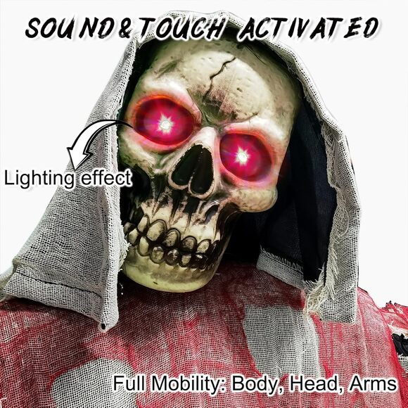 6Ft Halloween Animatronics Outdoor Animated Halloween Decorations Outdoor - Picture 5 of 9